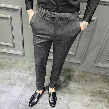 Pantalones Hombre Spring Summer New Pants Men Korean Slim Fit Men Casual Pants Streetwear Man Trousers Men Black Gray 28-42 aidase-shop